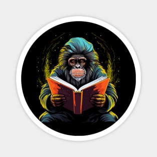 Snow Monkey Reads Book Magnet